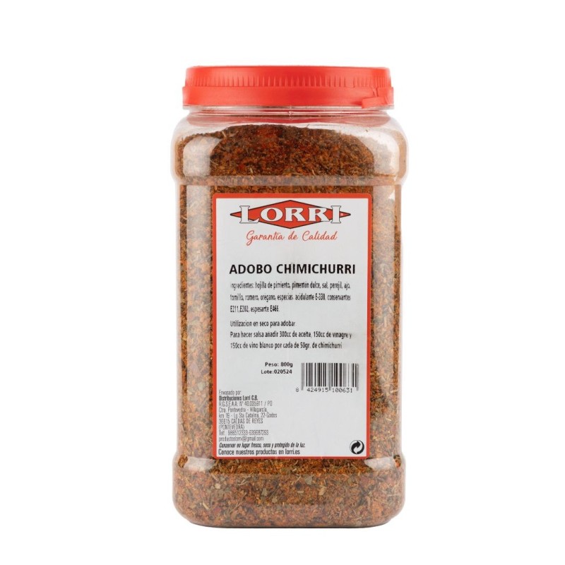 Bote Hostelería  CHIMICHURRI POLVO 800g Lorri